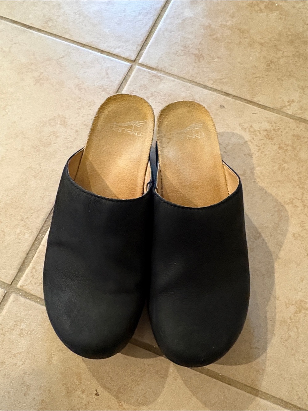 Dansko Black Slip-On Mule Clogs - Women Shoes 7/37